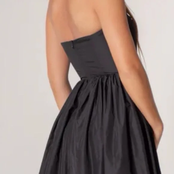 Lavender Brown NEW Madelyn Black Strapless Midi Dress size small - Picture 3 of 9